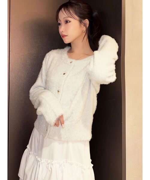 RESEXXY(リゼクシー)の「ラメシャギーカーディガン(カーディガン/ボレロ・レディース・グレー/ホワイト/ピンク・FREE)」の15枚目の写真