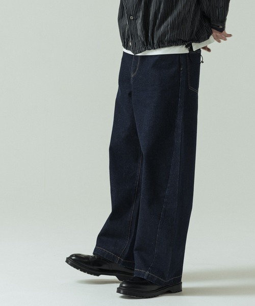 SLICK(スリック)の「【SLICK/スリック】12.5oz Denim 5P Curve Pants / カーブデニム パンツ(デニムパンツ・メンズ・ワンウォッシュ/ブラック/インディゴブルー・3/2/1)」の3枚目の写真