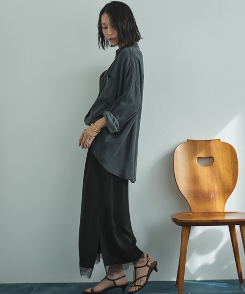 Doux archives（ドゥアルシーヴ）の「レースサテンスカート（スカート・レディース・グレー/オフホワイト/ブラック・FREE）」の17枚目の写真