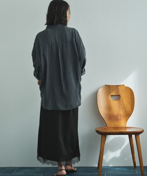 Doux archives（ドゥアルシーヴ）の「レースサテンスカート（スカート・レディース・グレー/オフホワイト/ブラック・FREE）」の16枚目の写真