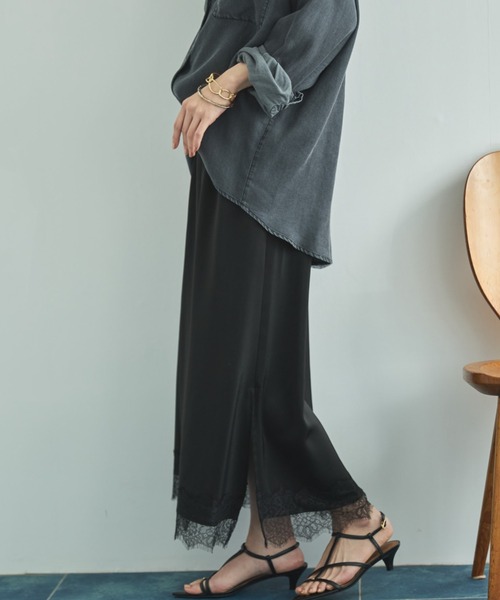 Doux archives（ドゥアルシーヴ）の「レースサテンスカート（スカート・レディース・グレー/オフホワイト/ブラック・FREE）」の13枚目の写真