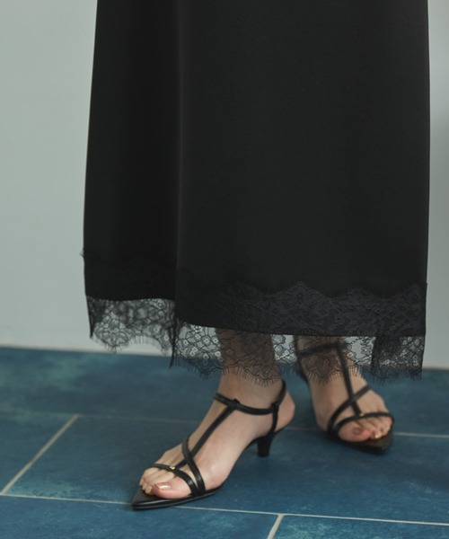 Doux archives（ドゥアルシーヴ）の「レースサテンスカート（スカート・レディース・グレー/オフホワイト/ブラック・FREE）」の9枚目の写真