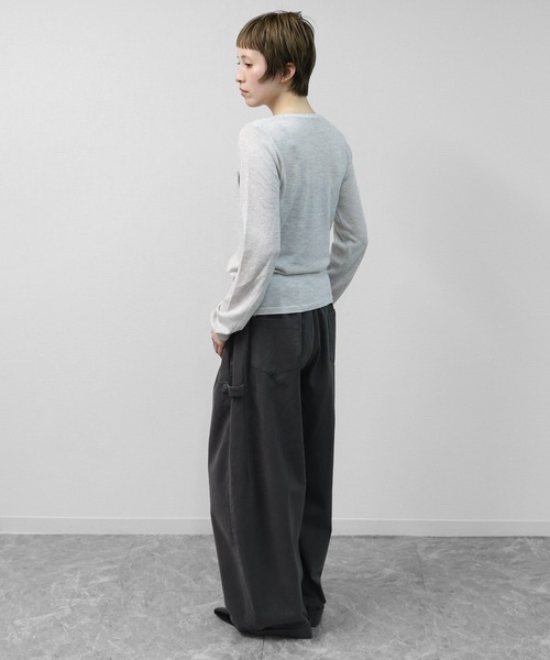 THE CELL.(ザセルドット)の「【WEB限定商品】キャミソールレイヤードソフトタッチニット LAYERED CAMISOLE SOFT-TOUCH KNIT(ニット/セーター・レディース・アイボリー/グレー・FREE)」の5枚目の写真