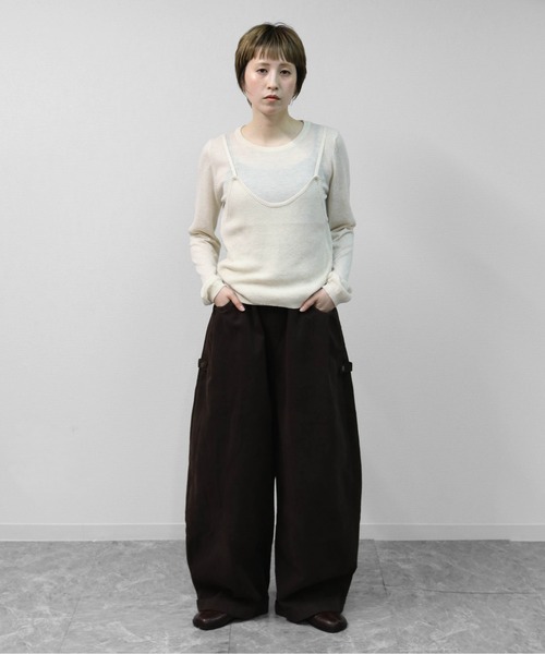THE CELL.(ザセルドット)の「【WEB限定商品】キャミソールレイヤードソフトタッチニット LAYERED CAMISOLE SOFT-TOUCH KNIT(ニット/セーター・レディース・アイボリー/グレー・FREE)」の20枚目の写真