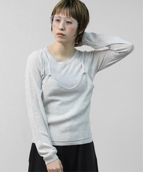 THE CELL.(ザセルドット)の「【WEB限定商品】キャミソールレイヤードソフトタッチニット LAYERED CAMISOLE SOFT-TOUCH KNIT(ニット/セーター・レディース・アイボリー/グレー・FREE)」の19枚目の写真