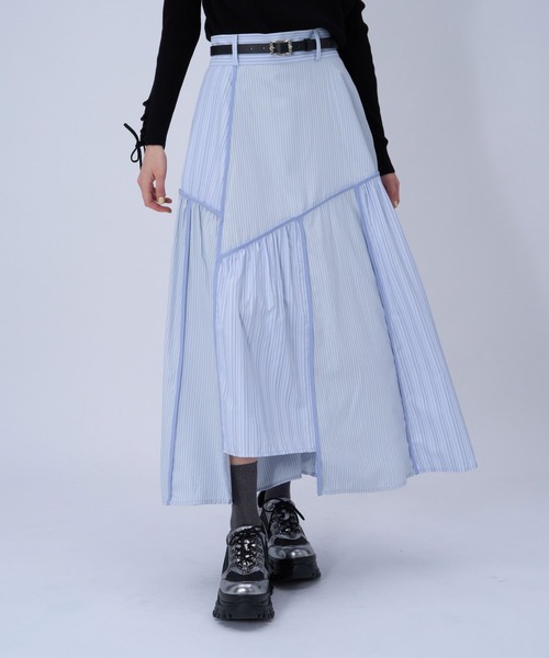 HARE（ハレ）の「パッチワークアソートガラスカート(HARE)（スカート・レディース・ライトブルー/ブラック・FREE）」の12枚目の写真