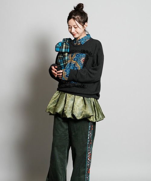 moyan ecri(モヤン エクリ)の「<moyan ecri>2WAYパフバルーンミニスカート&フリルキャミPUFF BALLOON MINI SKIRT(スカート・レディース・ブラック系その他/カーキ系・FREE)」の9枚目の写真