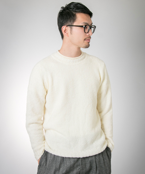 URBAN RESEARCH(アーバンリサーチ)の「UR ハイネックモールニット(ニット/セーター・メンズ・ホワイト/ネイビー/ベージュ・MEDIUM/LARGE)」の2枚目の写真