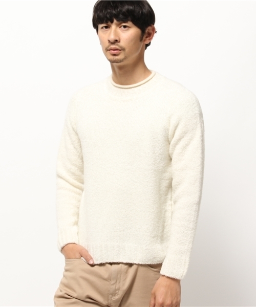 URBAN RESEARCH(アーバンリサーチ)の「UR ハイネックモールニット(ニット/セーター・メンズ・ホワイト/ネイビー/ベージュ・MEDIUM/LARGE)」の15枚目の写真