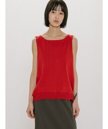 MIDIUMISOLID | MIDIUMISOLID for Ladies タックノースリーブワイドベスト(ベスト)