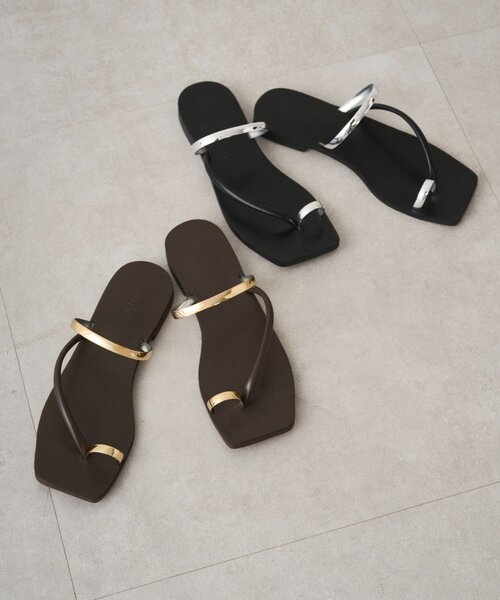 LOUNGEDRESS(ラウンジドレス)の「【GALENA/ガレナ】メタルラインフラットサンダル(サンダル・レディース・シルバー/ゴールド・36/37/38)」の6枚目の写真