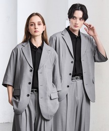 CLEL（クレイル）の「【CLEL】Summer Wool Blend Short Sleeve Tailored Shirt / サマーウールブレンド 半袖テーラードシャツ【セットアップ対応】（テーラードジャケット）」