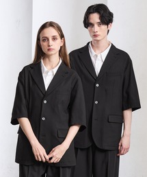 CLEL（クレイル）の「【CLEL】Summer Wool Blend Short Sleeve Tailored Shirt / サマーウールブレンド 半袖テーラードシャツ【セットアップ対応】（テーラードジャケット）」