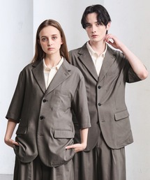 CLEL（クレイル）の「【CLEL】Summer Wool Blend Short Sleeve Tailored Shirt / サマーウールブレンド 半袖テーラードシャツ【セットアップ対応】（テーラードジャケット）」