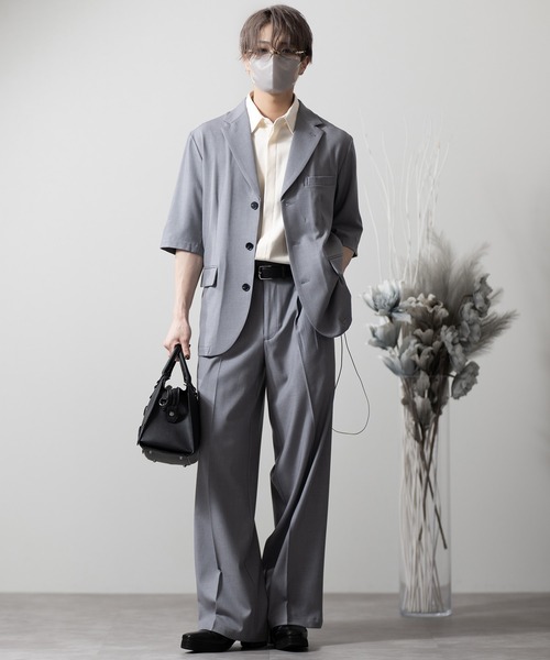 CLEL(クレイル)の「【CLEL】Summer Wool Blend Short Sleeve Tailored Shirt / サマーウールブレンド 半袖テーラードシャツ【セットアップ対応】(テーラードジャケット・メンズ・グレー/ブラック/モカ・L/M/S/XS)」の19枚目の写真