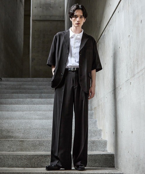 CLEL(クレイル)の「【CLEL】Summer Wool Blend Short Sleeve Tailored Shirt / サマーウールブレンド 半袖テーラードシャツ【セットアップ対応】(テーラードジャケット・メンズ・グレー/ブラック/モカ・L/M/S/XS)」の7枚目の写真