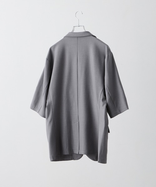 CLEL(クレイル)の「【CLEL】Summer Wool Blend Short Sleeve Tailored Shirt / サマーウールブレンド 半袖テーラードシャツ【セットアップ対応】(テーラードジャケット・メンズ・グレー/ブラック/モカ・L/M/S/XS)」の10枚目の写真