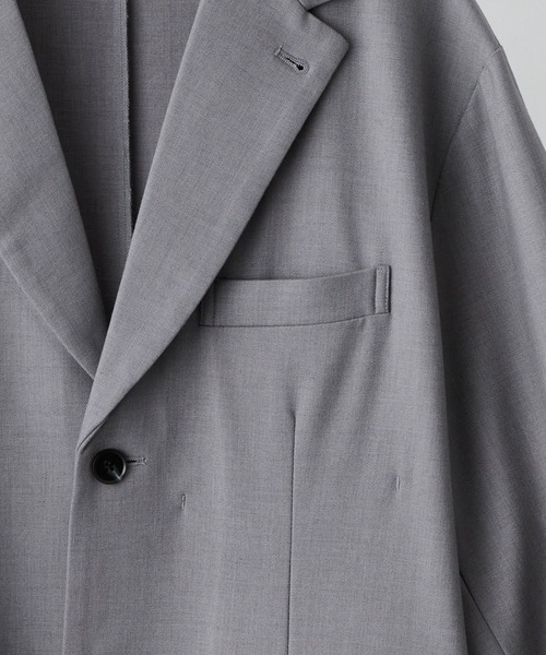 CLEL(クレイル)の「【CLEL】Summer Wool Blend Short Sleeve Tailored Shirt / サマーウールブレンド 半袖テーラードシャツ【セットアップ対応】(テーラードジャケット・メンズ・グレー/ブラック/モカ・L/M/S/XS)」の14枚目の写真