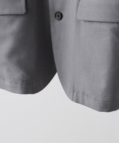 CLEL(クレイル)の「【CLEL】Summer Wool Blend Short Sleeve Tailored Shirt / サマーウールブレンド 半袖テーラードシャツ【セットアップ対応】(テーラードジャケット・メンズ・グレー/ブラック/モカ・L/M/S/XS)」の16枚目の写真