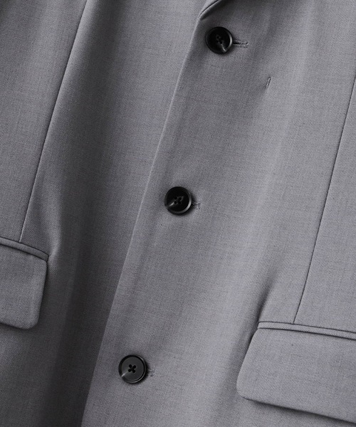 CLEL(クレイル)の「【CLEL】Summer Wool Blend Short Sleeve Tailored Shirt / サマーウールブレンド 半袖テーラードシャツ【セットアップ対応】(テーラードジャケット・メンズ・グレー/ブラック/モカ・L/M/S/XS)」の4枚目の写真