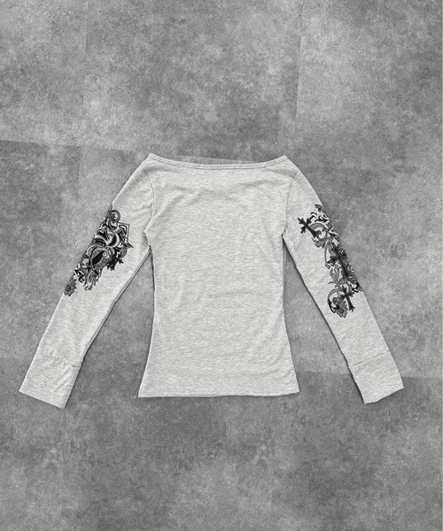 jiasecond.(ジアセカンド)の「【jiasecond.】クロスデザインカットソー / トップス カットソー Tシャツ 長袖 ラインストーン クロス グレー ZOZOTOWN限定(Tシャツ/カットソー・レディース・グレー・FREE)」の19枚目の写真