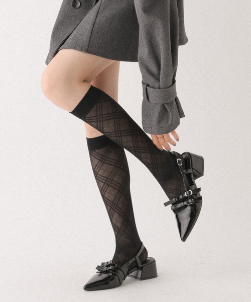 Heather(ヘザー)の「アソートシアーハイSOX 652441(ソックス/靴下・レディース・ブラック系その他2/ブラック系その他・FREE)」の1枚目の写真