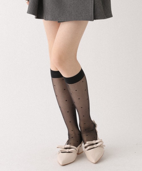 Heather(ヘザー)の「アソートシアーハイSOX 652441(ソックス/靴下・レディース・ブラック系その他2/ブラック系その他・FREE)」の2枚目の写真