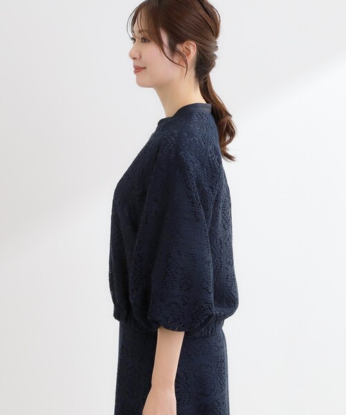 Reflect（リフレクト）の「【セットアップ可】ジップアップレースショートブルゾン（ブルゾン・レディース・アイボリー/ネイビー・07/09/11/13）」の21枚目の写真