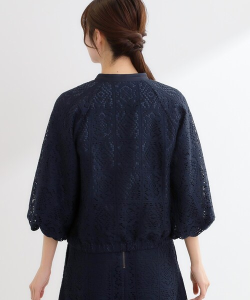 Reflect（リフレクト）の「【セットアップ可】ジップアップレースショートブルゾン（ブルゾン・レディース・アイボリー/ネイビー・07/09/11/13）」の22枚目の写真