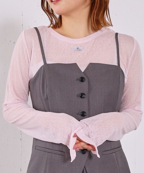 archives(アルシーヴ)の「スラブカットクルーネックトップス(Tシャツ/カットソー・レディース・ブラック/オフホワイト/ピンク・MEDIUM)」の10枚目の写真