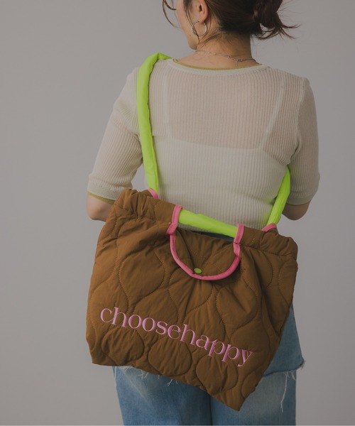 210nouve(トゥージュヌーブ)の「バイカラー ロゴ 刺繍 キルティング 2WAY トートバッグ(トートバッグ・レディース・ブラック/ブラウン/アイボリー・FREE)」の15枚目の写真