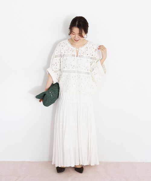 le.coeur blanc(ルクールブラン)の「TORRAZZO DONNAカットワークレースブラウス(シャツ/ブラウス・レディース・ブラック/ホワイト・38)」の10枚目の写真