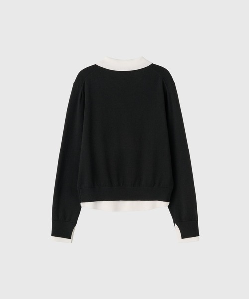GENERAL IDEA（ジェネラルアイデア）の「【GENERAL IDEA】レイヤード襟付きプルオーバー / relaxed collar layered pullover（ニット/セーター・レディース・ブラック/ナチュラル/グレー・L/M/S）」の11枚目の写真