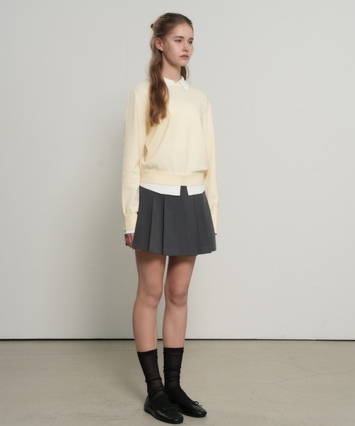 GENERAL IDEA（ジェネラルアイデア）の「【GENERAL IDEA】レイヤード襟付きプルオーバー / relaxed collar layered pullover（ニット/セーター・レディース・ブラック/ナチュラル/グレー・L/M/S）」の5枚目の写真