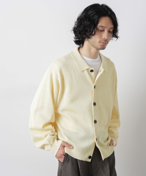 NANO universe(ナノユニバース)の「ギマポロカラーニットジャケット(カーディガン/ボレロ・メンズ・モカ/チャコール/ライトイエロー・M/L)」の3枚目の写真