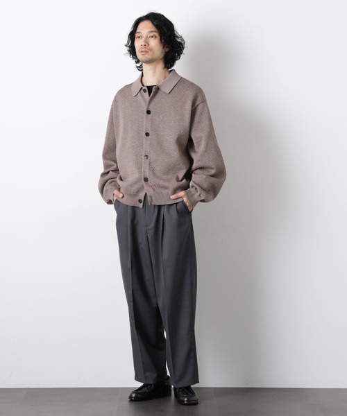 NANO universe(ナノユニバース)の「ギマポロカラーニットジャケット(カーディガン/ボレロ・メンズ・モカ/チャコール/ライトイエロー・M/L)」の4枚目の写真