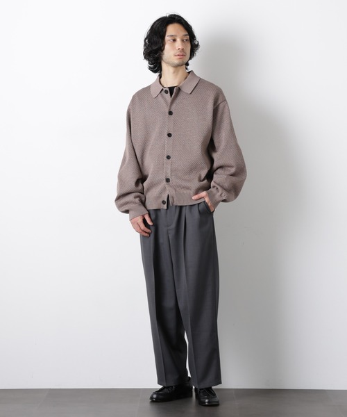 NANO universe(ナノユニバース)の「ギマポロカラーニットジャケット(カーディガン/ボレロ・メンズ・モカ/チャコール/ライトイエロー・M/L)」の5枚目の写真