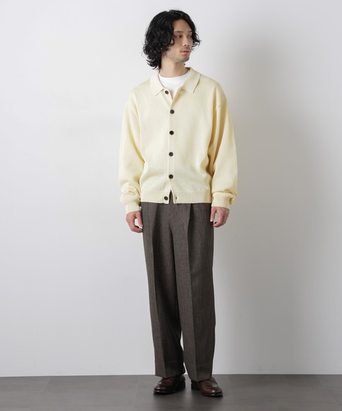 NANO universe(ナノユニバース)の「ギマポロカラーニットジャケット(カーディガン/ボレロ・メンズ・モカ/チャコール/ライトイエロー・M/L)」の11枚目の写真