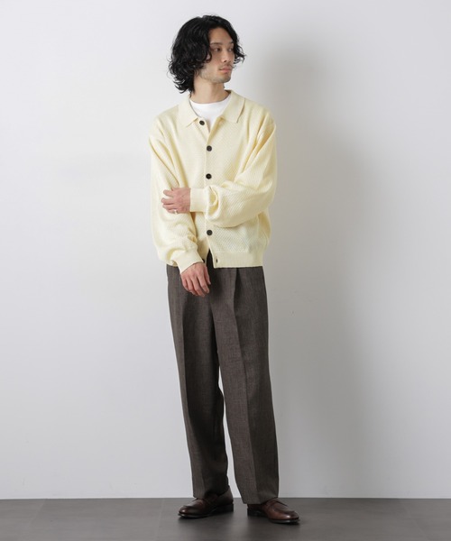 NANO universe(ナノユニバース)の「ギマポロカラーニットジャケット(カーディガン/ボレロ・メンズ・モカ/チャコール/ライトイエロー・M/L)」の13枚目の写真