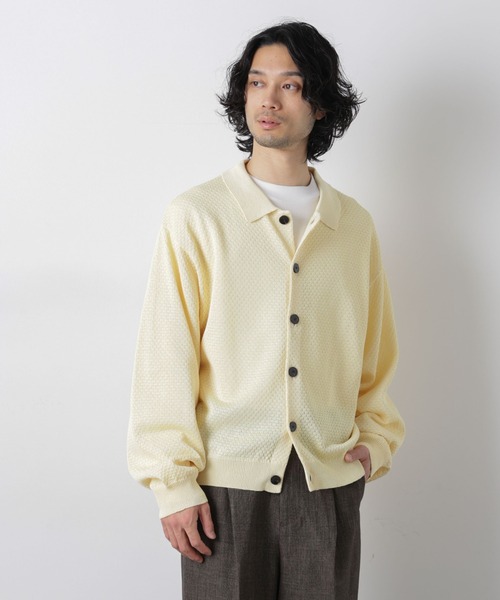 NANO universe(ナノユニバース)の「ギマポロカラーニットジャケット(カーディガン/ボレロ・メンズ・モカ/チャコール/ライトイエロー・M/L)」の8枚目の写真