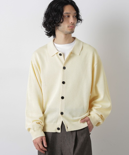 NANO universe(ナノユニバース)の「ギマポロカラーニットジャケット(カーディガン/ボレロ・メンズ・モカ/チャコール/ライトイエロー・M/L)」の9枚目の写真