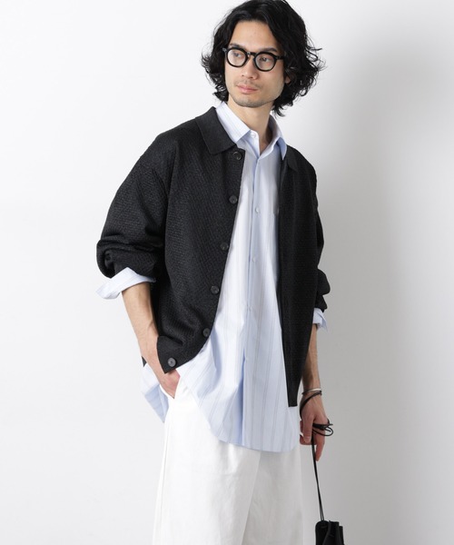 NANO universe(ナノユニバース)の「ギマポロカラーニットジャケット(カーディガン/ボレロ・メンズ・モカ/チャコール/ライトイエロー・M/L)」の15枚目の写真