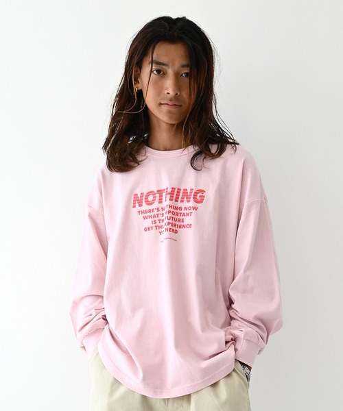 GENERATOR(ジェネレーター)の「GENERATOR/ジェネレーター NOTHING L/S Tシャツ(Tシャツ/カットソー・レディース・ホワイト/ピンク/チャコールグレー・F)」の3枚目の写真