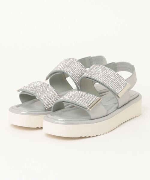 tsumori chisato WALK(ツモリチサトウォーク)の「ラインストーンストラップサンダル(サンダル・レディース・シルバー/マルチ/ブラック・S(22.5cm)/L(24.5cm)/M(23.5cm))」の2枚目の写真