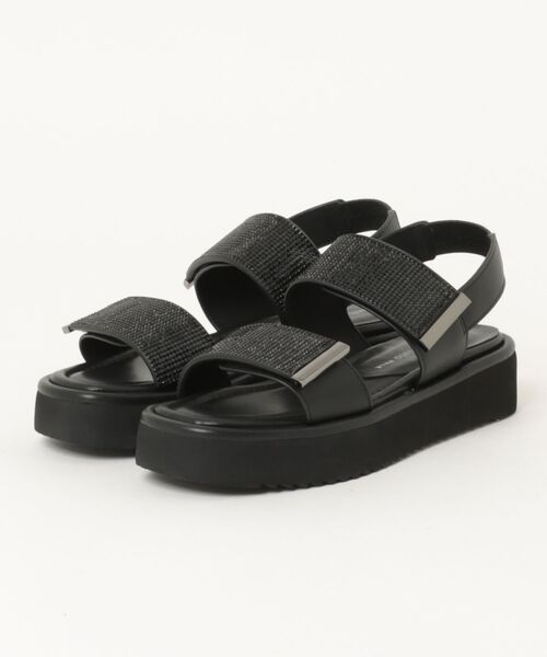tsumori chisato WALK(ツモリチサトウォーク)の「ラインストーンストラップサンダル(サンダル・レディース・シルバー/マルチ/ブラック・S(22.5cm)/L(24.5cm)/M(23.5cm))」の1枚目の写真