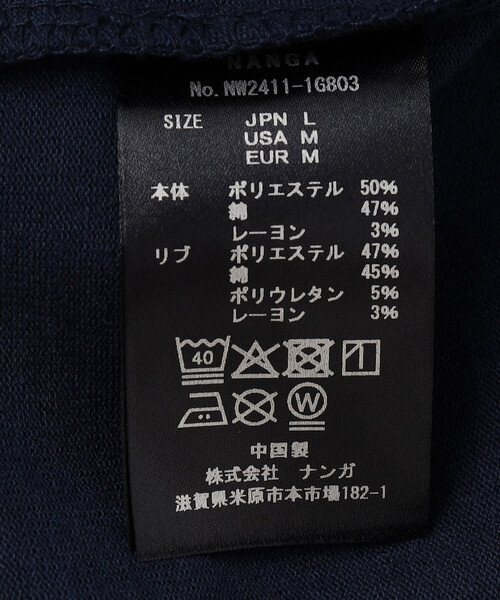 NANGA(ナンガ)の「NANGA/ナンガ ECO HYBRID BOX LOGO EMBROIDERY L/S TEE(Tシャツ/カットソー・メンズ・ブラック/ホワイト/インディゴブルー・MEDIUM/LARGE/X-LARGE)」の4枚目の写真