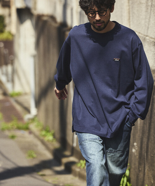 NANGA(ナンガ)の「NANGA/ナンガ ECO HYBRID BOX LOGO EMBROIDERY L/S TEE(Tシャツ/カットソー・メンズ・ブラック/ホワイト/インディゴブルー・MEDIUM/LARGE/X-LARGE)」の10枚目の写真