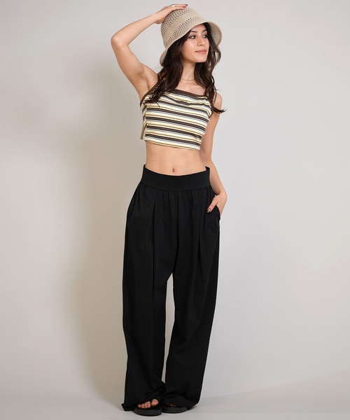 Ungrid(アングリッド)の「Ungrid/アングリッド ブラトップ リブ ボーダー パット付き 水陸両用 561101 UT(タンクトップ・レディース・ブラック/ブラウン・M/L)」の14枚目の写真