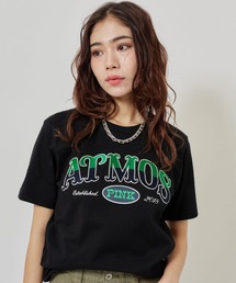 atmos pink Embroidery Logo T-shirt / アトモスピンク エンブロイダリー ロゴ T-シャツ