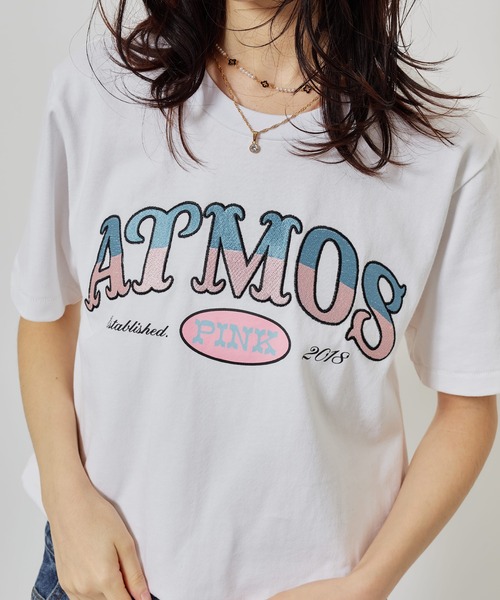 atmos pink（アトモスピンク）の「atmos pink Embroidery Logo T-shirt / アトモスピンク エンブロイダリー ロゴ T-シャツ（Tシャツ/カットソー・レディース・ホワイト/ブラック/ピンク・S/M）」の4枚目の写真